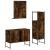 Set dulapuri de baie, 3 piese, stejar afumat, lemn prelucrat GartenMobel Dekor
