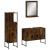 Set dulapuri de baie, 3 piese, stejar afumat, lemn prelucrat GartenMobel Dekor