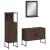 Set dulapuri de baie, 3 piese, stejar maro, lemn prelucrat GartenMobel Dekor