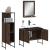 Set dulapuri de baie, 3 piese, stejar maro, lemn prelucrat GartenMobel Dekor