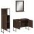 Set dulapuri de baie, 3 piese, stejar maro, lemn prelucrat GartenMobel Dekor