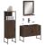 Set dulapuri de baie, 3 piese, stejar maro, lemn prelucrat GartenMobel Dekor