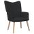 Scaun de relaxare cu taburet, negru, textil GartenMobel Dekor