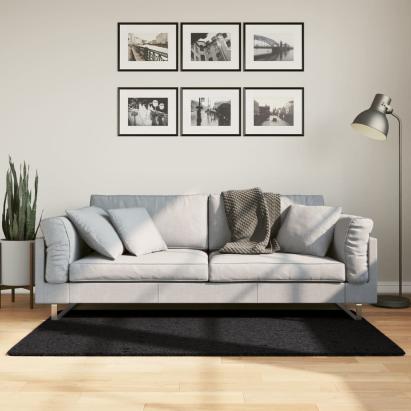Covor „OVIEDO”, fire scurte, negru, 80x150 cm GartenMobel Dekor
