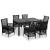 Set mobilier de exterior, 7 piese, negru, poliratan GartenMobel Dekor
