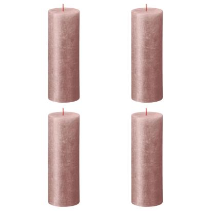 Bolsius Lumânări bloc rustice Shimmer, 4 buc., roz, 190x68 mm GartenMobel Dekor