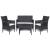 Set mobilier de grădină cu perne, 4 piese, negru, poliratan GartenMobel Dekor
