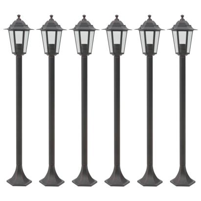 Stâlp iluminare grădină, 6 buc., bronz, 110 cm, aluminiu, E27 GartenMobel Dekor