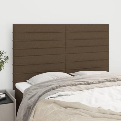 Tăblii de pat, 4 buc, maro închis, 72x5x78/88 cm, textil GartenMobel Dekor
