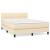 Pat box spring cu saltea, crem, 140x200 cm, textil GartenMobel Dekor