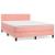 Pat box spring cu saltea, roz, 140x190 cm, catifea GartenMobel Dekor