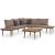Set mobilier grădină cu perne, 4 piese, maro, lemn acacia GartenMobel Dekor