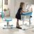 Vipack Birou reglabil copii „Comfortline 301” cu scaun, alb/albastru GartenMobel Dekor