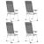 Scaune de camping pliante, 4 buc., gri, aluminiu GartenMobel Dekor