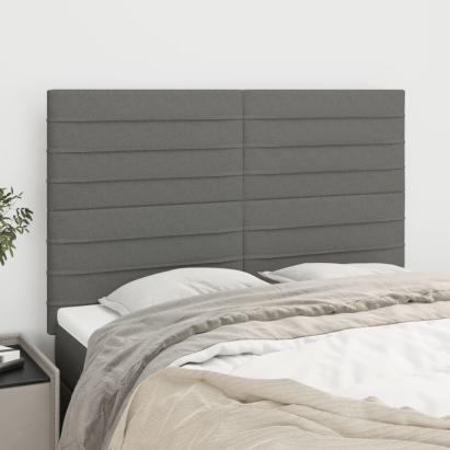 Tăblii de pat, 4 buc, gri închis, 72x5x78/88 cm, textil GartenMobel Dekor