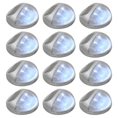 Lămpi solare de exterior cu LED-uri, 12 buc., argintiu, rotund GartenMobel Dekor