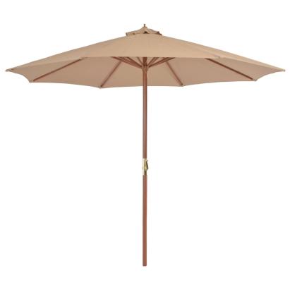 Umbrelă soare de exterior, stâlp metalic, 300 cm, gri taupe GartenMobel Dekor
