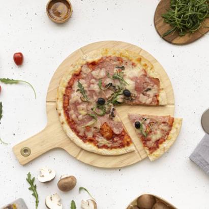 Livoo Set tocător pentru pizza, 30 cm, lemn GartenMobel Dekor