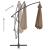 Umbrelă suspendată cu stâlp din aluminiu, 300 cm, gri taupe GartenMobel Dekor