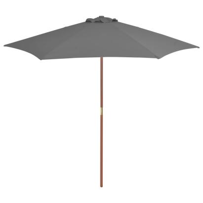 Umbrelă de soare de exterior, stâlp din lemn, antracit, 270 cm GartenMobel Dekor