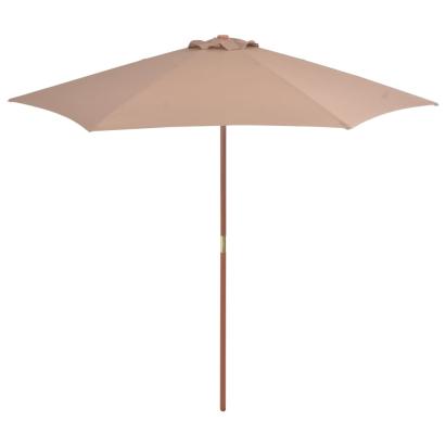 Umbrelă de soare de exterior cu stâlp din lemn, taupe, 270 cm  GartenMobel Dekor