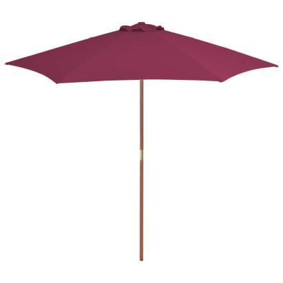 Umbrelă de soare de exterior, stâlp lemn, roșu bordo, 270 cm  GartenMobel Dekor