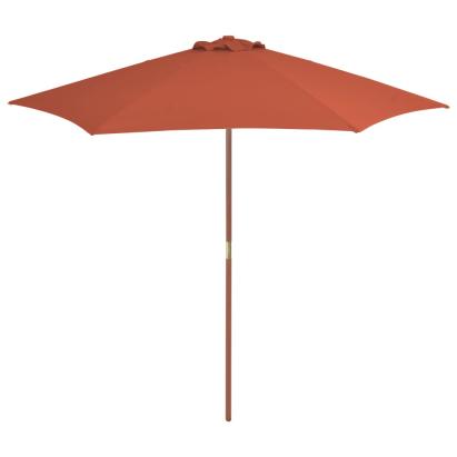 Umbrelă de soare de exterior, stâlp din lemn, cărămiziu, 270 cm GartenMobel Dekor