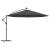 Umbrelă de consolă cu LED și stâlp de metal, antracit, 350 cm GartenMobel Dekor