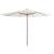 Umbrelă de soare exterior, stâlp din lemn, alb nisipiu, 350 cm GartenMobel Dekor