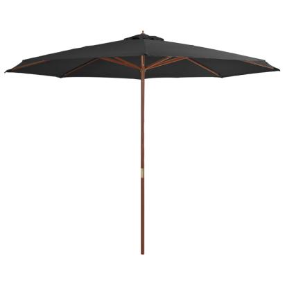 Umbrelă de soare de exterior, stâlp din lemn, antracit, 350 cm GartenMobel Dekor
