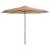 Umbrelă de soare de exterior, stâlp din lemn, gri taupe, 350 cm GartenMobel Dekor