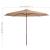 Umbrelă de soare de exterior, stâlp din lemn, gri taupe, 350 cm GartenMobel Dekor