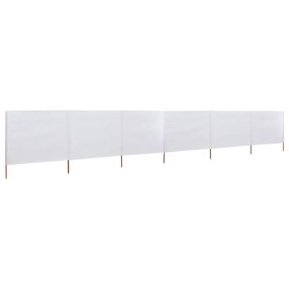 Paravan anti-vânt cu 6 panouri, alb, 800 x 80 cm, textil GartenMobel Dekor