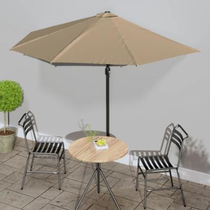 Umbrelă de soare de balcon, tijă aluminiu, gri taupe 300x155 cm GartenMobel Dekor