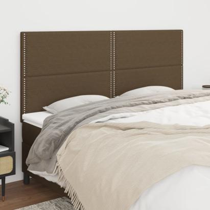 Tăblii de pat, 4 buc, maro închis, 100x5x78/88 cm, textil GartenMobel Dekor