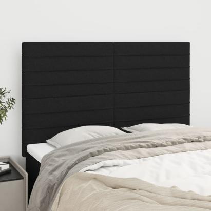 Tăblii de pat, 4 buc, negru, 72x5x78/88 cm, textil GartenMobel Dekor