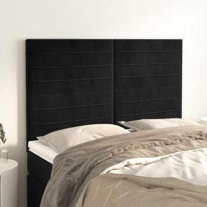 Tăblii de pat, 4 buc, negru, 72x5x78/88 cm, catifea GartenMobel Dekor