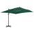 Umbrelă în consolă cu stâlp din aluminiu, verde, 300x300 cm GartenMobel Dekor