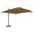 Umbrelă suspendată cu stâlp din aluminiu gri taupe 300x300 cm GartenMobel Dekor