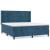 Pat box spring cu saltea, albastru închis, 180x200 cm, catifea GartenMobel Dekor