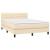Pat box spring cu saltea, crem, 140x200 cm, textil GartenMobel Dekor