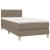 Pat box spring cu saltea, gri taupe, 90x200 cm, textil GartenMobel Dekor