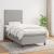 Pat box spring cu saltea, gri deschis, 90x190 cm, textil GartenMobel Dekor