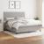 Pat continental cu saltea, gri deschis, 160x200 cm, textil GartenMobel Dekor