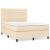 Pat continental cu saltea, crem, 140x200 cm, material textil GartenMobel Dekor