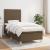 Pat box spring cu saltea, maro închis, 100x200 cm, textil GartenMobel Dekor