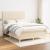 Pat box spring cu saltea, crem, 140x200 cm, textil GartenMobel Dekor