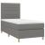 Pat box spring cu saltea, gri închis, 90x200 cm, textil GartenMobel Dekor