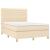 Pat box spring cu saltea, crem, 140x200 cm, textil GartenMobel Dekor