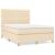Pat box spring cu saltea, crem, 140x200 cm, textil GartenMobel Dekor